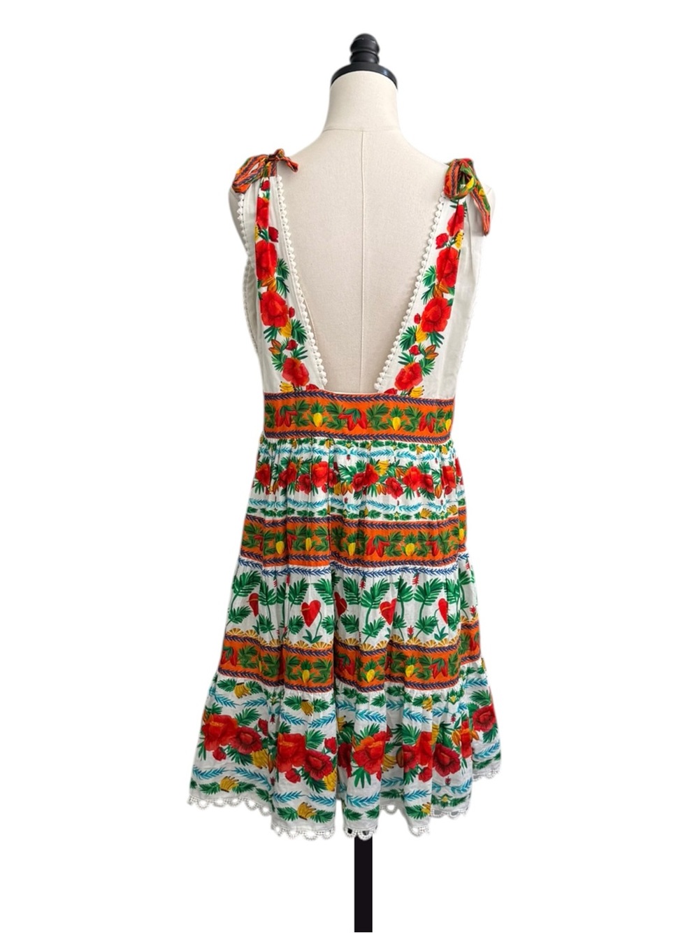 Farm Rio x Anthropologie V-Neck Tiered Mini Dress | LARGE - Picture 8 of 13